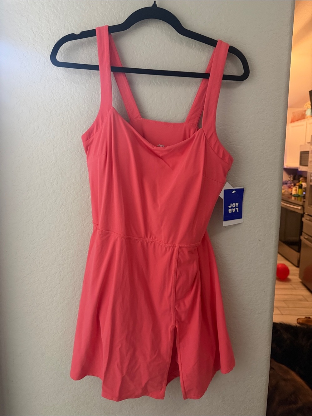JoyLab Coral Pink One-Piece Dress with Wide Straps